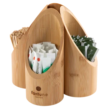 Bamboe dispenser - voor melk, suiker, roergerei